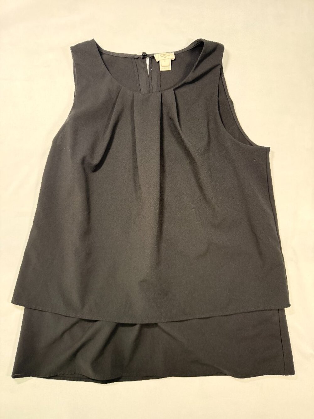 J.Crew Factory Black Sleeveless Layered Blouse Size 2